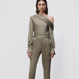 $295  JONATHAN SIMKHAI   Alice One Shoulder Top In Willow